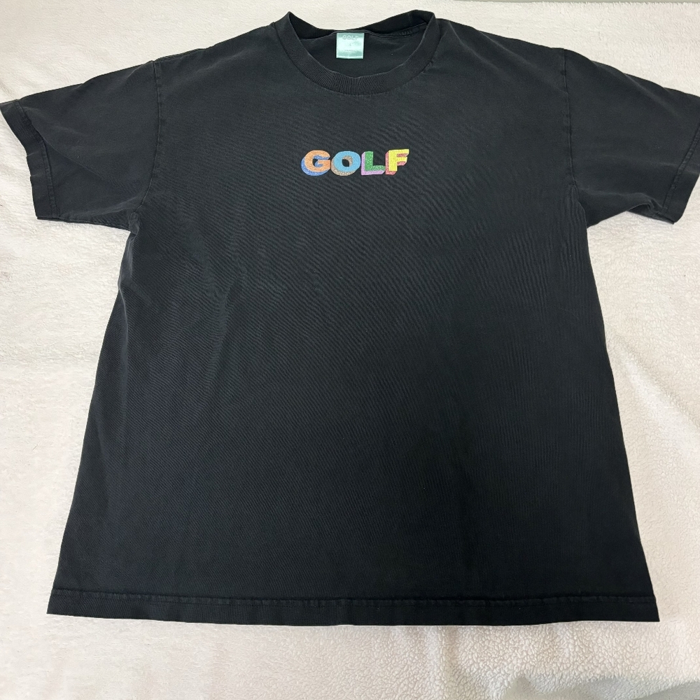 GOLF Wang Shirt Men's Size L Black Rainbow Short Sleeve Tee